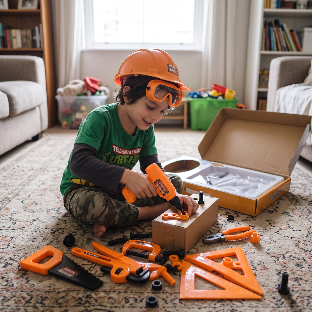 Kids Simulation Tool Set with Toy Drill & Hard Hat