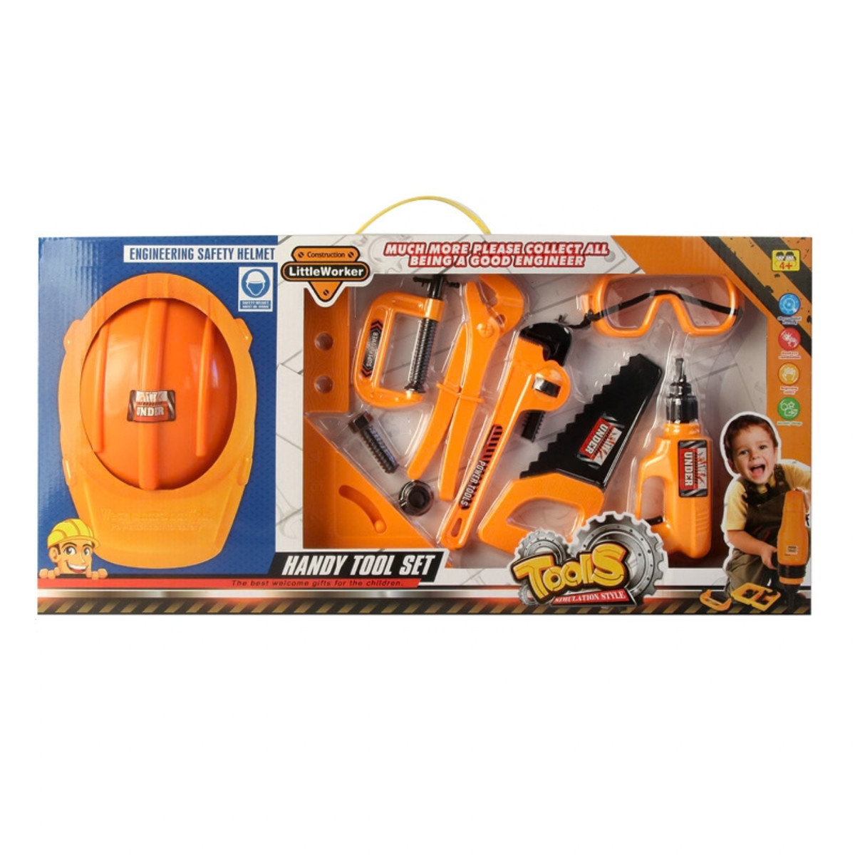 Kids Simulation Tool Set with Toy Drill & Hard Hat