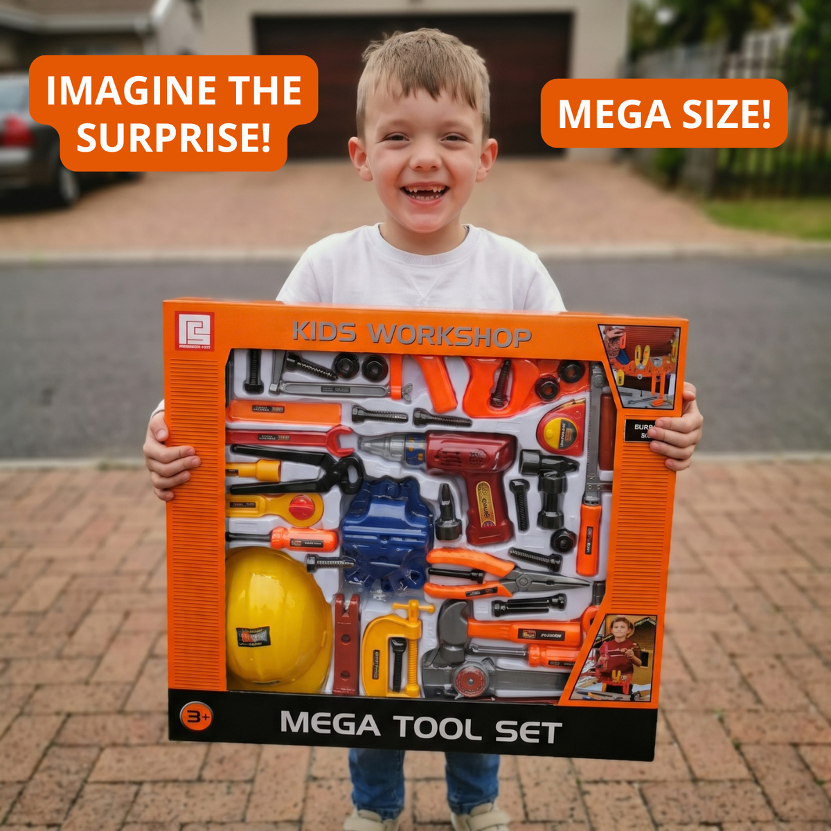 Kids Workshop Mega Tool Set - Comprehensive Pretend Play Construction Tools