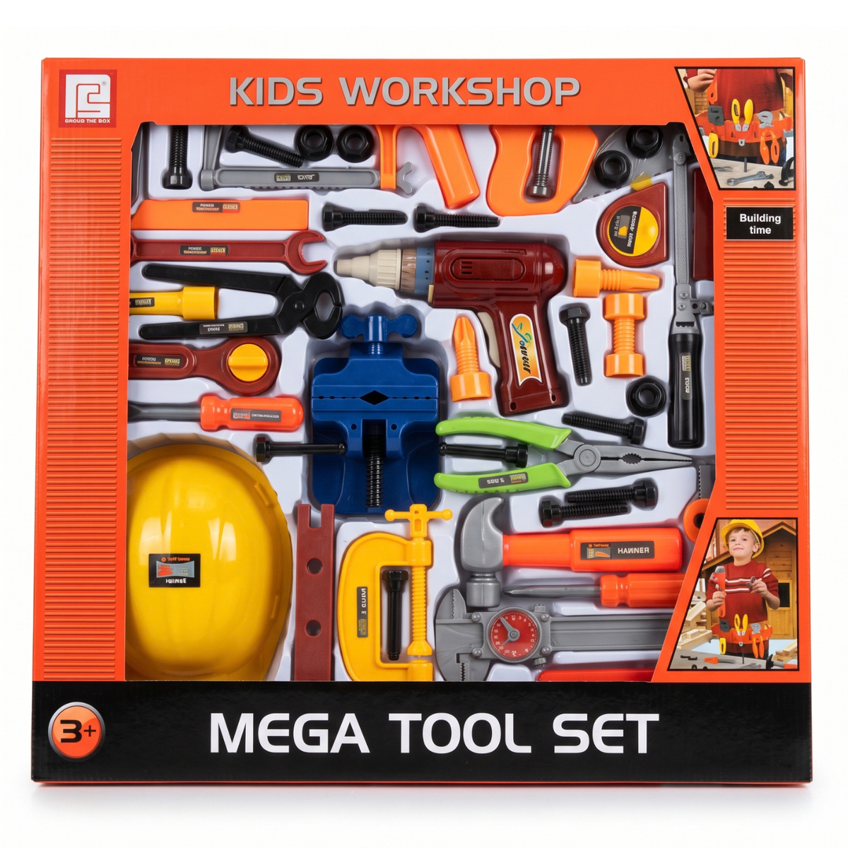 Kids Workshop Mega Tool Set - Comprehensive Pretend Play Construction Tools