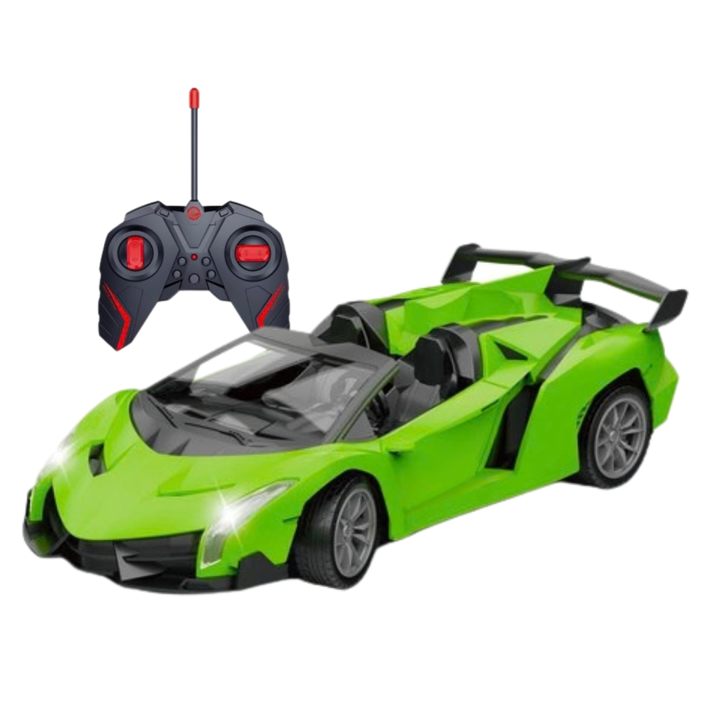 Remote Control Racing Car 1:18 Scale - Rechargeable RC Car with LED Lights