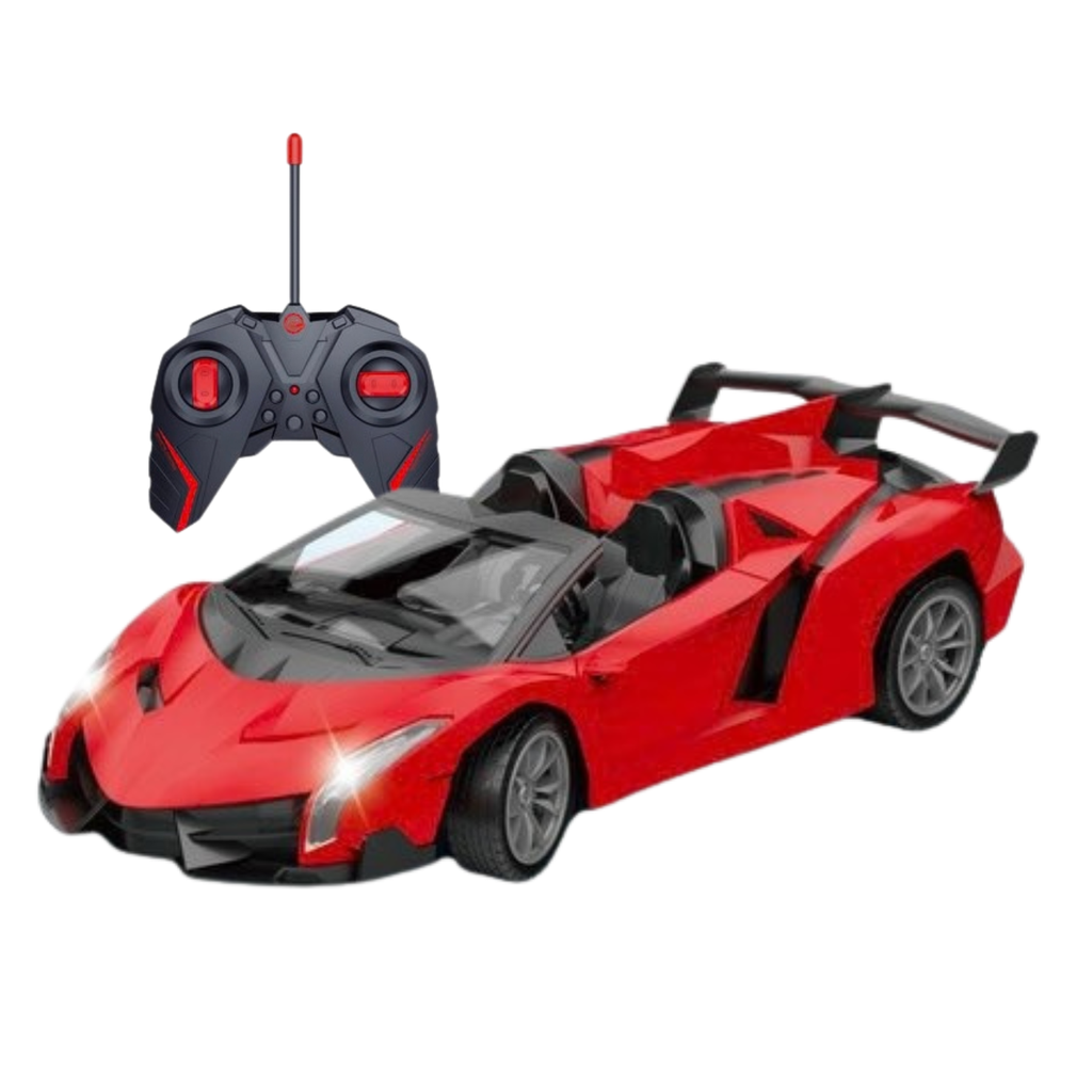 Remote Control Racing Car 1:18 Scale - Rechargeable RC Car with LED Lights