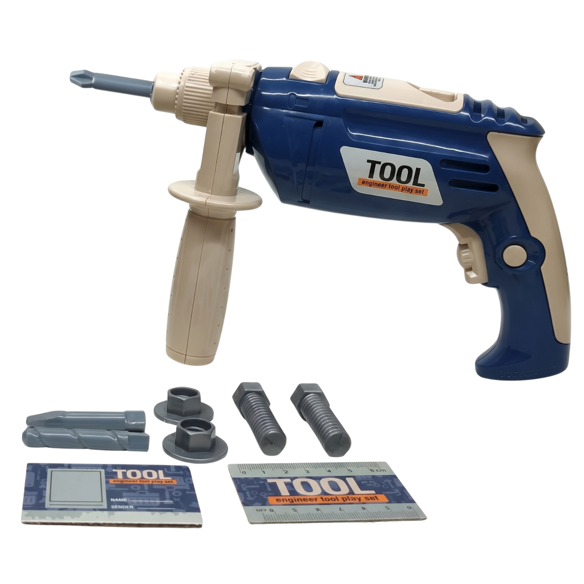 Kids Working Electric Drill Simulation Toy - Realistic 11-Piece Set